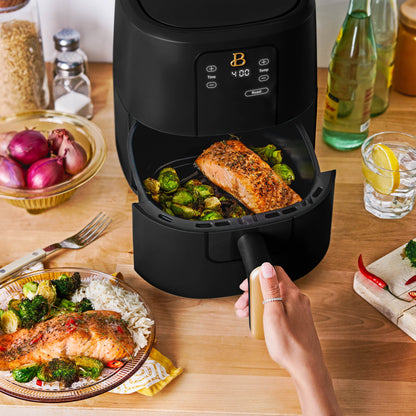 Beautiful 3 Qt Air Fryer with TurboCrisp Technology, Black Sesame by Drew Barrymore