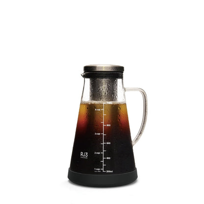 Ovalware Cold Brew Coffee/Tea Maker 1.0L RJ3 Borosilicate Glass Carafe Stainless-Steel Filter