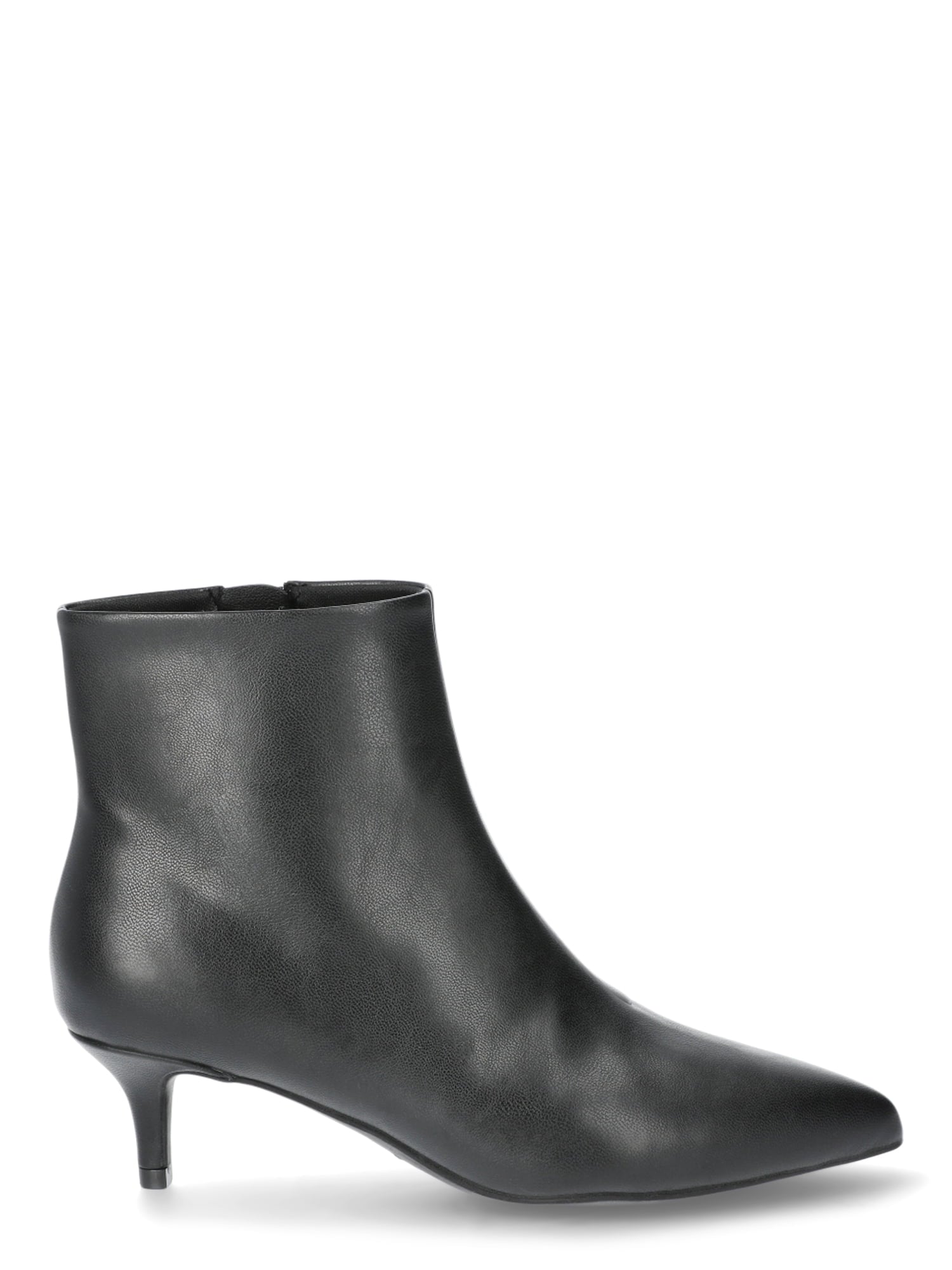 Scoop Women's Faux Leather Kitten Heel Ankle Boots