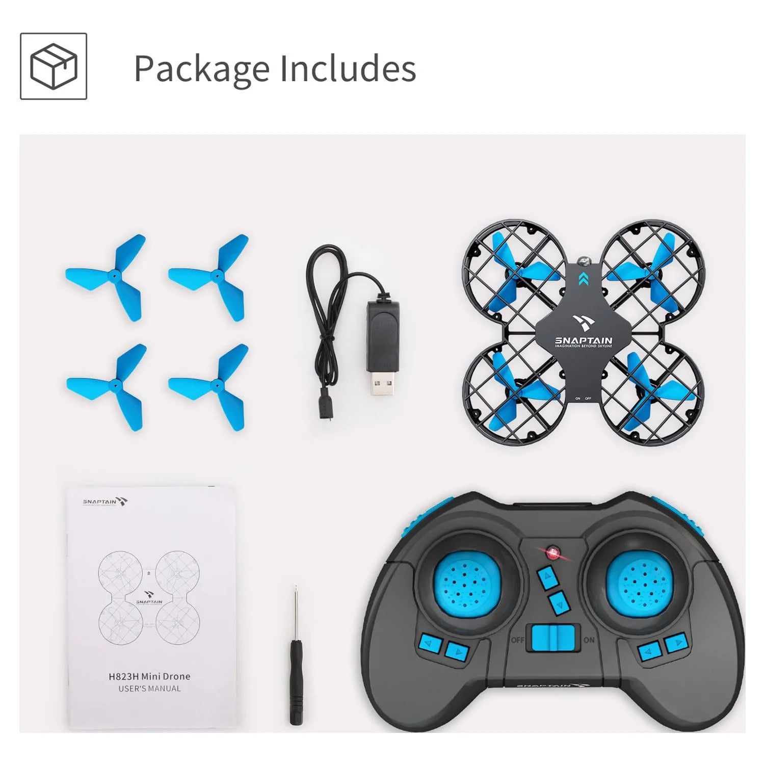 Snaptain H823H Mini Drone for Kids, Radio Control Quadcopter for Beginners with Altitude Hold, Headless Mode, 3D Flips, One Key Return and Speed Adjustment