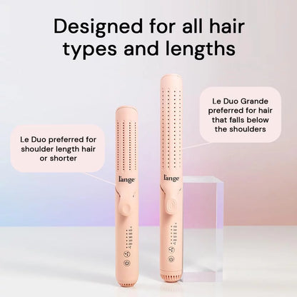 L'ange Hair Le Duo 360 Airflow Styler, Titanium Flat Iron Hair Straightener (Blush)