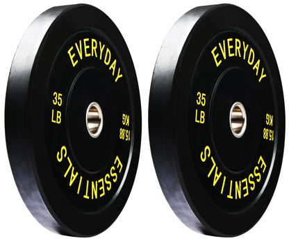 BalanceFrom Olympic Bumper Plate Weight Plate, 35 lbs Pair Black