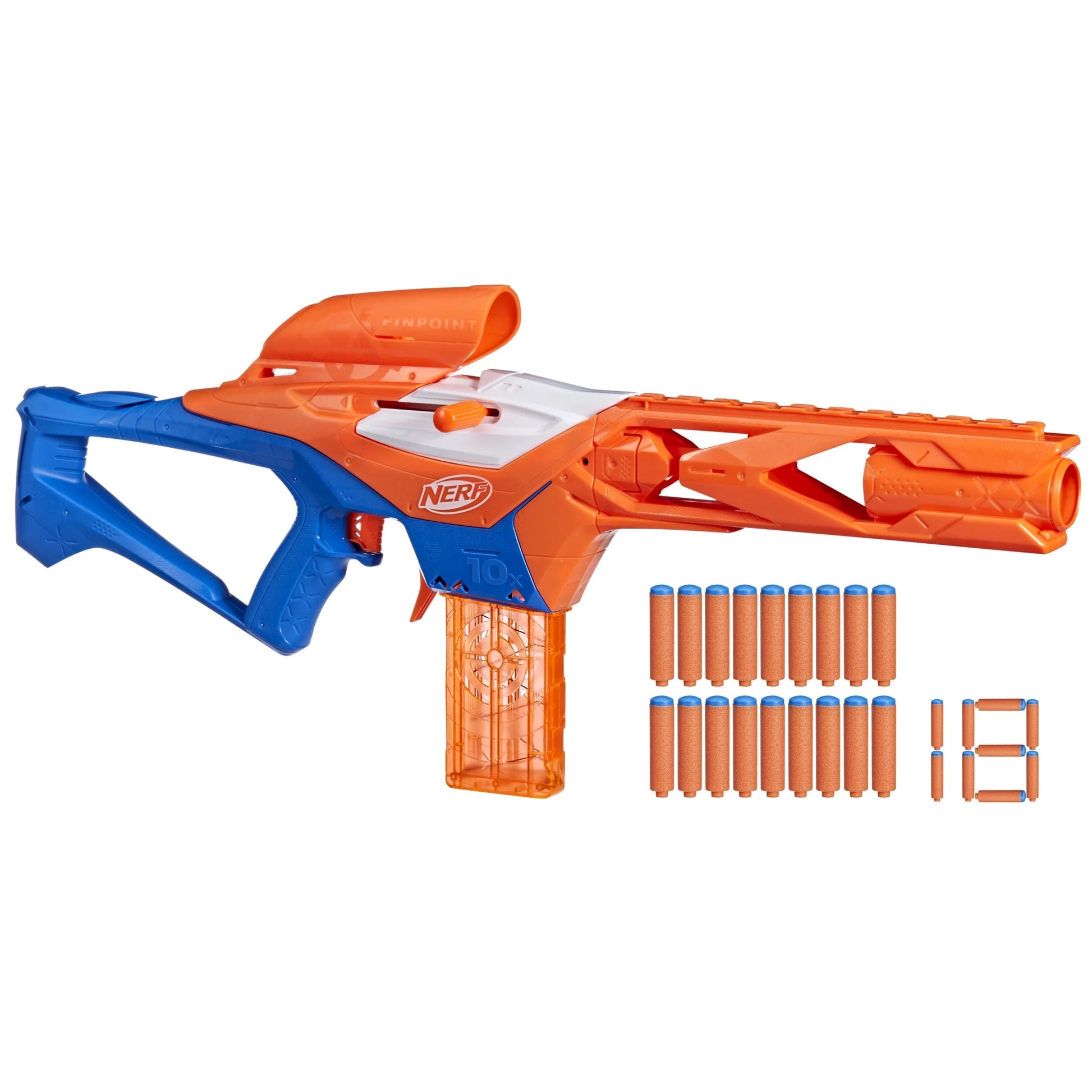 Nerf N Series Pinpoint Blaster, Clip, 18 Nerf N1 Darts Compatible Only with Nerf N Series Blasters, Christmas Gifts for Kids