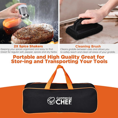 Commercial Chef 36-Piece Griddle Accessories for Blackstone, BBQ & Flat Top Grill Spatula Kit