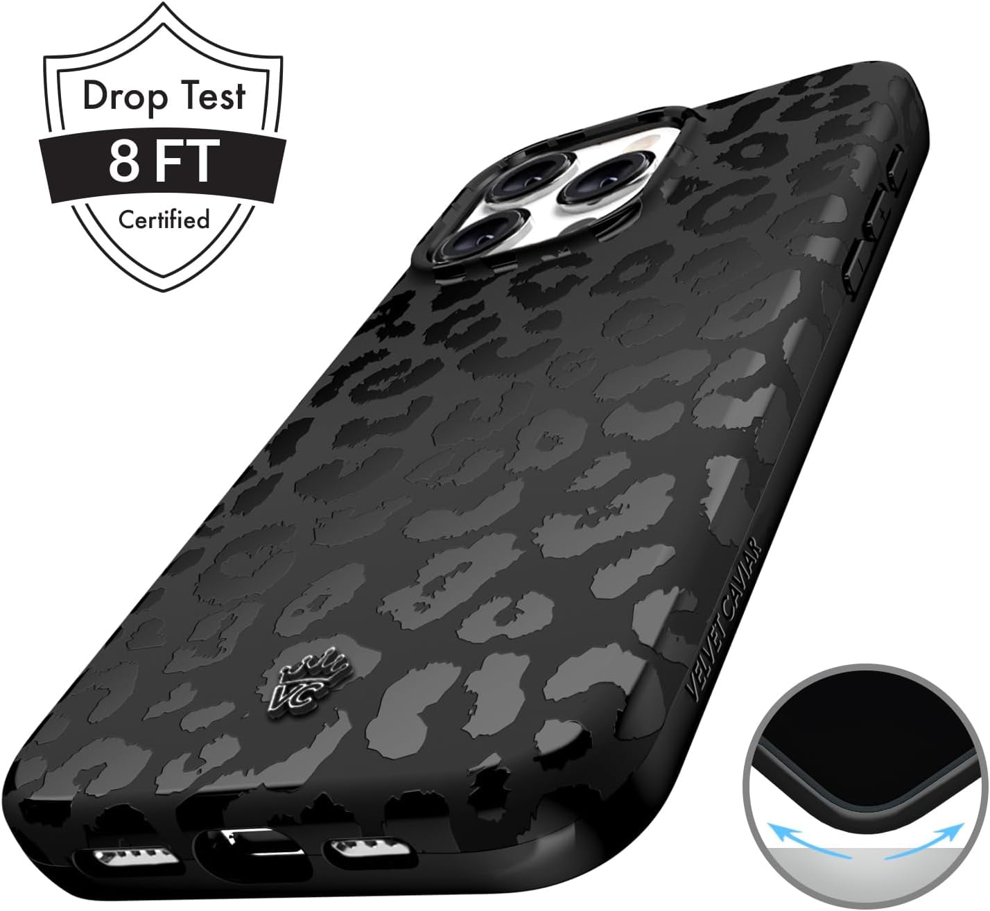 Velvet Caviar iPhone 15 Pro Max Case Leopard - MagSafe Compatible - Cute Protective Phone Cases for Women - Black Cheetah Print