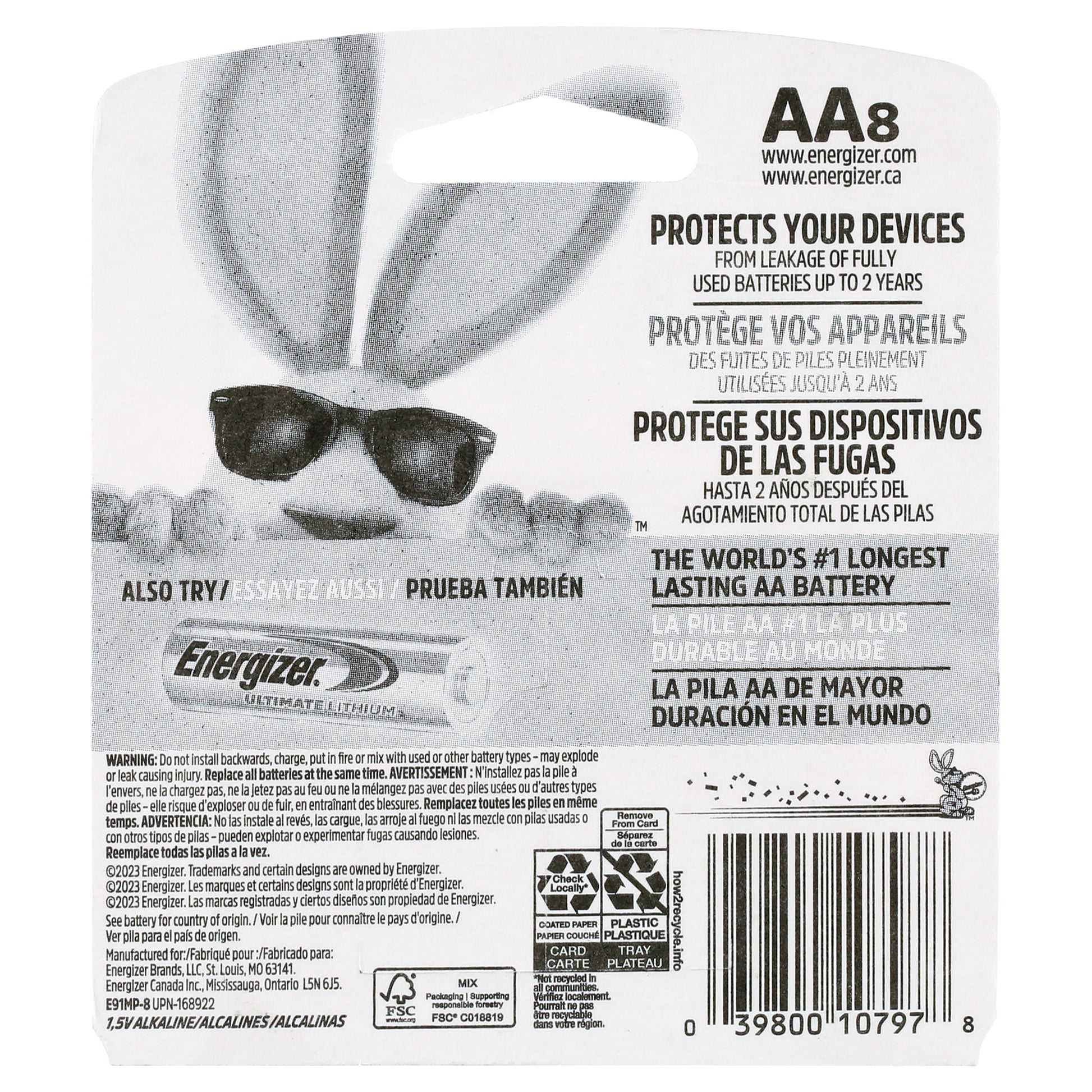 Energizer MAX AA Batteries (8 Pack), Double A Alkaline Batteries