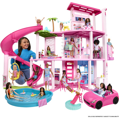 Barbie Dreamhouse Pool Party Doll House and Playset with 75+ Pieces, 45 in