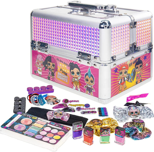 L.O.L. Surprise! Train Case Makeup Set Toys for Girls Washable Makeup for Kids Pretend Play Makeup