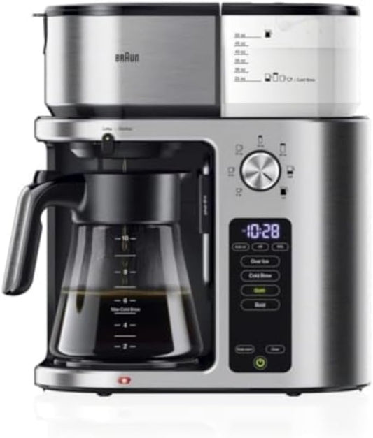 Braun MultiServe Plus 10- Cup Pod Free Drip Coffee Maker, 7 Brew Sizes/Hot & Cold Brew, Stainless steel KF9270SI