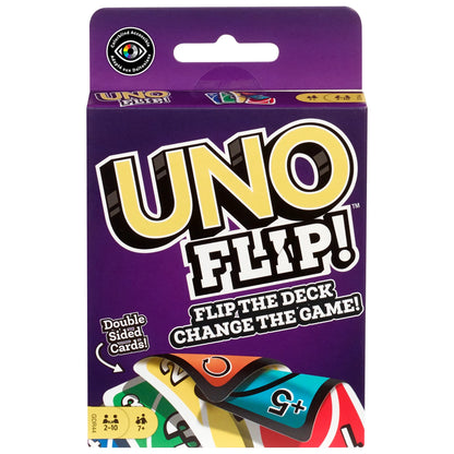 UNO Flip! Card Game for Kids, Adults & Family Night with Double-Sided Cards, Light & Dark