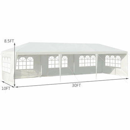 Costway 10'x30' Party Wedding Tent Event Canopies Heavy Duty Pavilion 5 Sidewall 44lbs