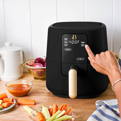 Beautiful 3 Qt Air Fryer with TurboCrisp Technology, Black Sesame by Drew Barrymore