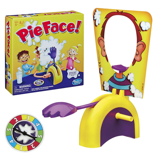 Pie Face! Whipped Cream Board Game for Kids, Family Games for 2+ Players, Christmas Gifts for Kids, Ages 5+