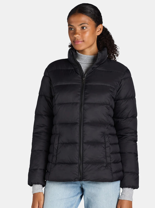 Time and Tru Women's and Women's Plus Puffer Jacket, Sizes XS-3X