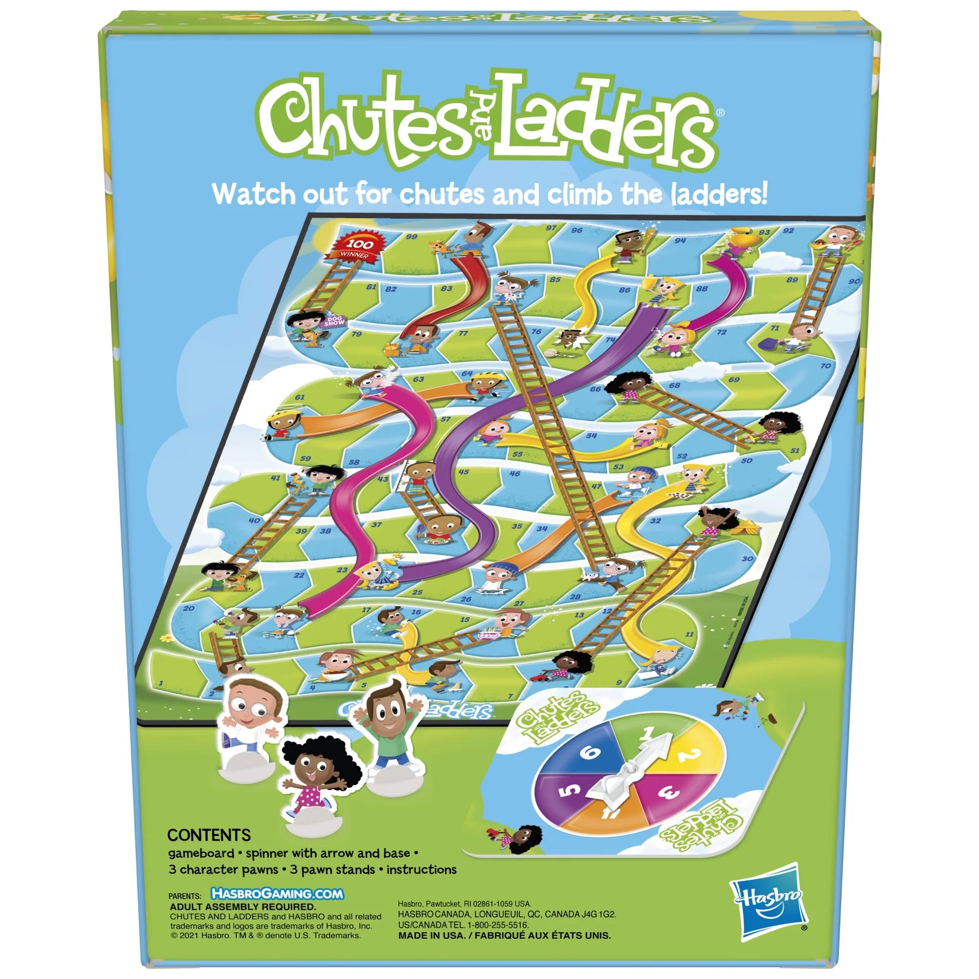 Chutes and Ladders Kids Board Game, Games for Preschoolers, 2-3 Players, Christmas Gifts for Kids, Ages 3+