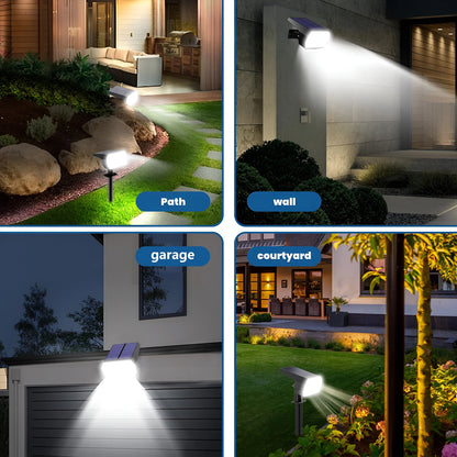 DAYBETTER Solar Lights Outdoor, IP65 Waterproof 64LEDs Solar Spot Lights with 3 Modes for Garden Yard Patio Driveway Walkway (6pack-White )