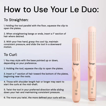 L'ange Hair Le Duo 360 Airflow Styler, Titanium Flat Iron Hair Straightener (Blush)