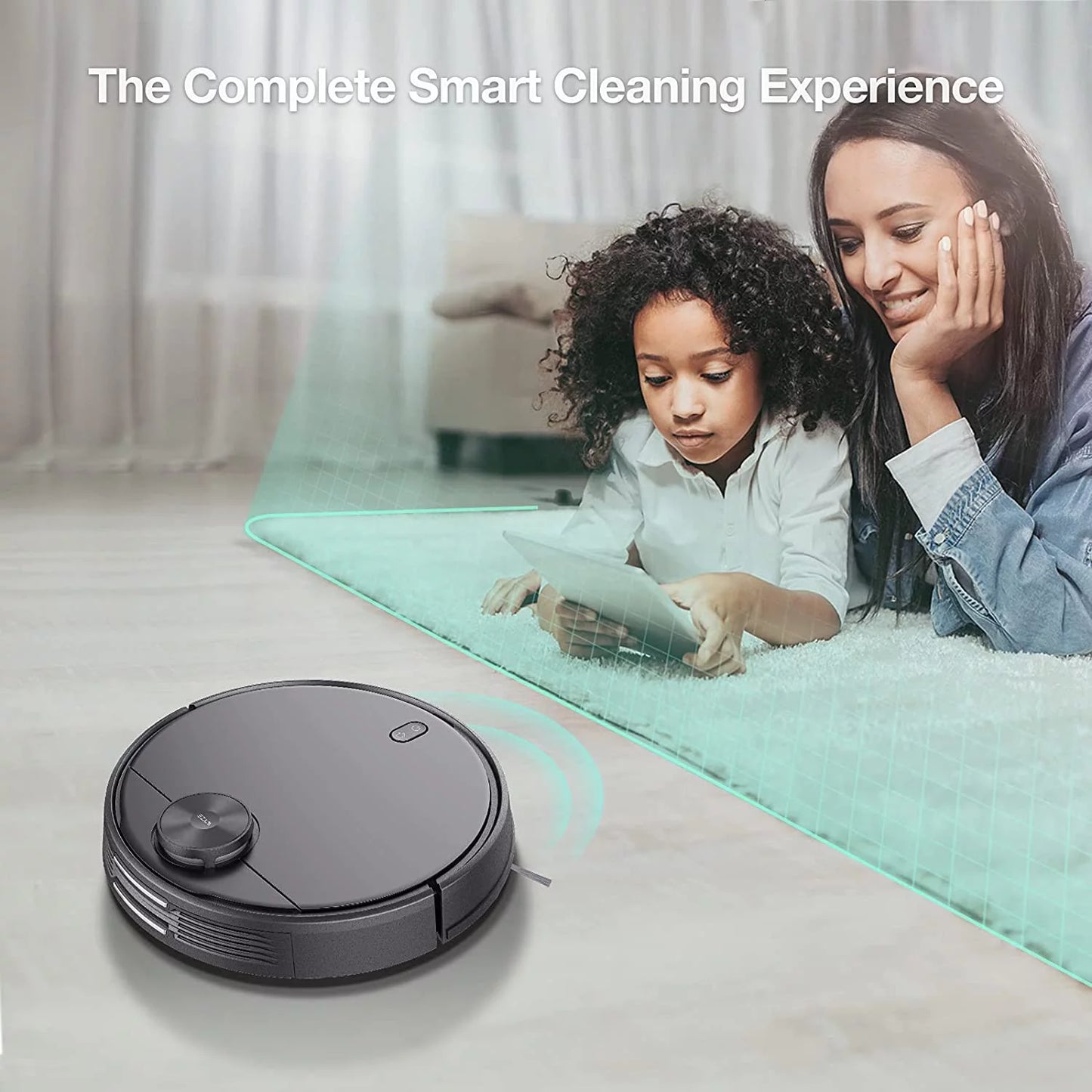 Wyze Robot Vacuum with LiDAR Room Mapping, 2,100Pa Strong Suction, Straight-line Movements, Virtual Walls, Ideal for Pet Hair, Hard Floors and Carpets, Wi-Fi Connected Robotic Vacuum & Self-Charging