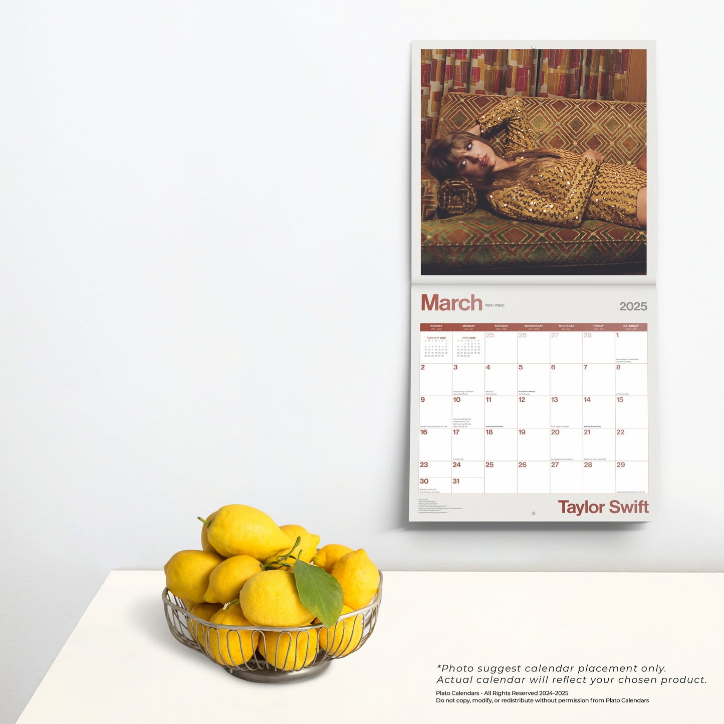 Taylor Swift OFFICIAL | 2025 12x24" (Hanging) 18 Month Wall Calendar | Jul '24 - Dec '25 | Plato