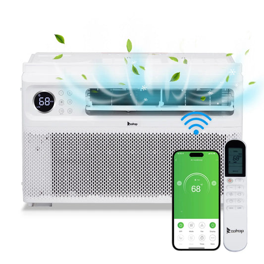 Ktaxon 8000 BTU Inverter Window Air Conditioner, Energy-Saving Window AC Unit with APP & Voice Control, Ultra Quiet & Easy Installtion Design, Work with Alexa/Google Assistant, 115V/60Hz