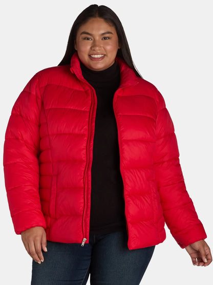 Time and Tru Women's and Women's Plus Puffer Jacket, Sizes XS-3X