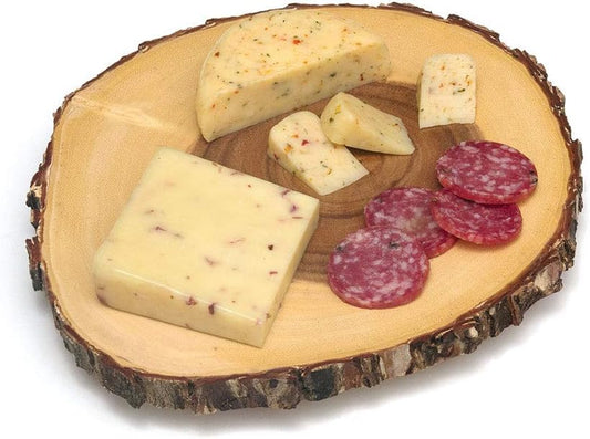 Lipper International Acacia Tree Bark Footed Server for Cheese, Crackers, and Hors D'oeuvres, Large