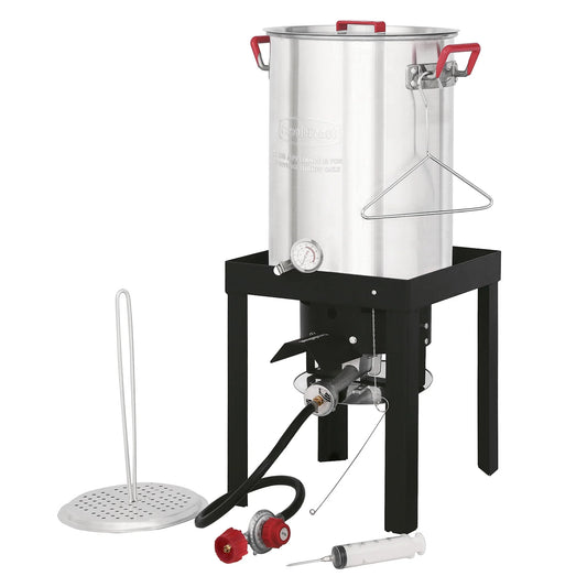 Creole Feast, TFS3000L, Premium Aluminum 30 Qt. Turkey Fryer Set, 50,000 BTU Burner