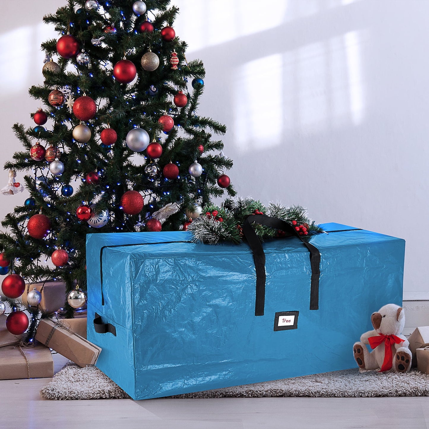 Hearth & Harbor Plastic Christmas Tree Storage Bag with Handles, Fits up to 9 ft Holiday Trees