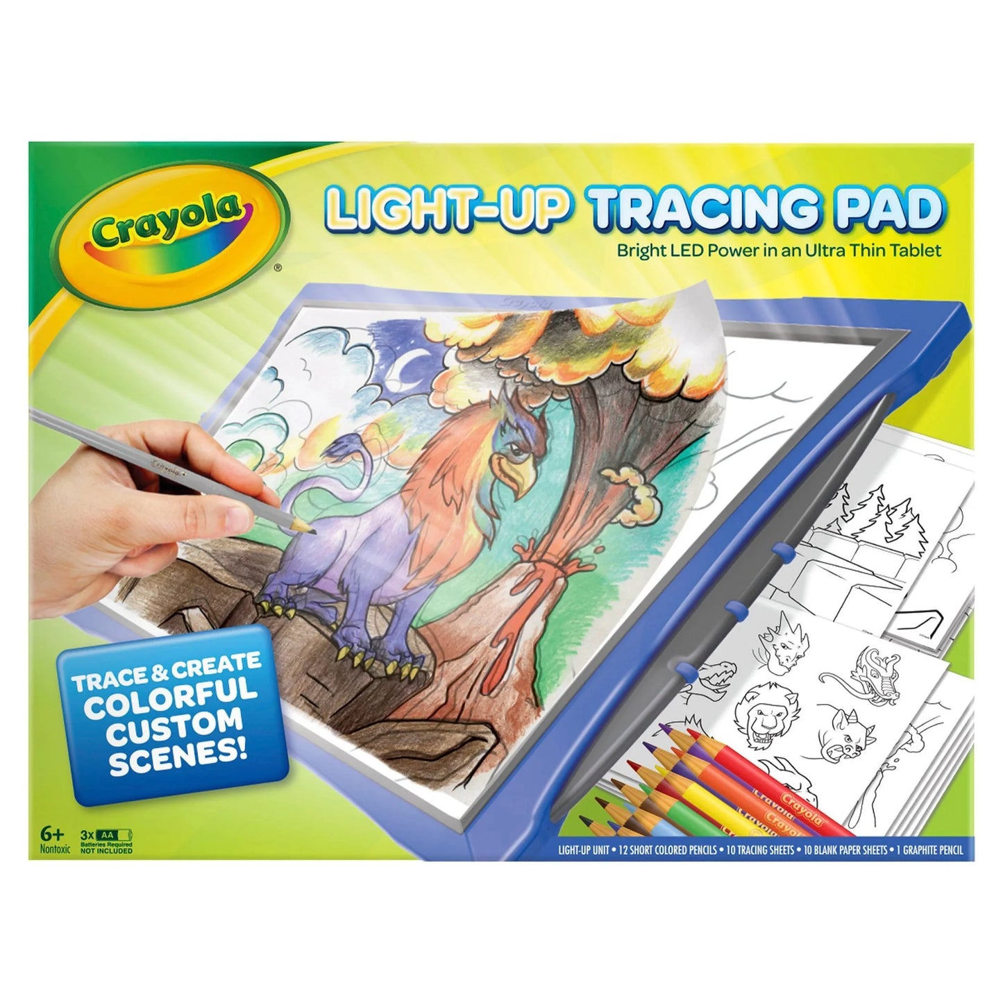 Crayola Light-Up Tracing Pad, Blue, Colored Pencils, Holiday Gift for Kids & Artists, Arts & Craft Supplies, Kids Toys