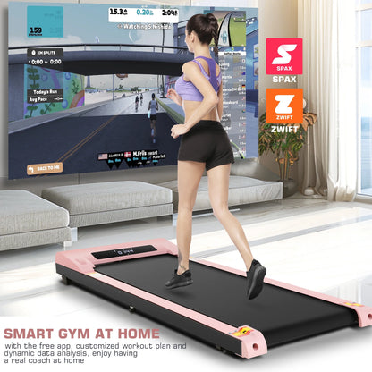 Walking Pad 300lb, Large Walking Area Under Desk Treadmill with Remote & App Remote Control for Home/Office Jogging Running,Pink