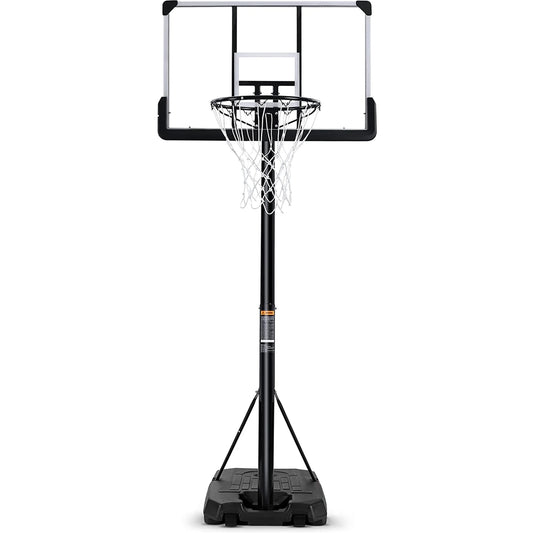 Portable Basketball Hoop Goal Basketball Hoop System Height Adjustable 7 ft. 6 in..10 ft. with 44 inch Indoor Outdoor PVC Backboard Material