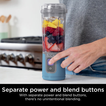 Ninja Blast 16 oz. Personal Portable Blender with Leak Proof Lid and Easy Sip Spout, Perfect for Smoothies, Denim Blue, BC100NV