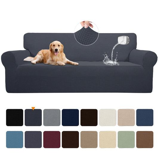 Sanmadrola 100% Waterproof Sofa Cover Non Slip Couch Cover Stretch Slipcover Leakproof Couch Protector for Kids Dogs Cats Pets, Dark Gray, Sofa