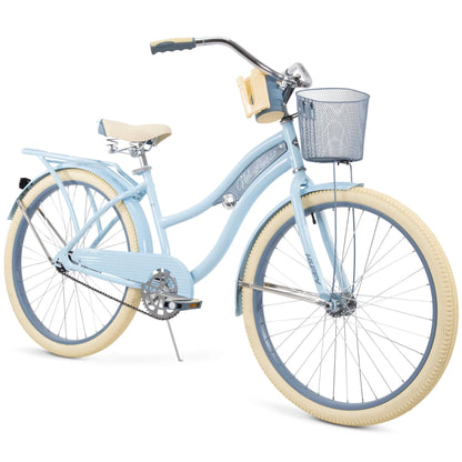 Huffy Nel Lusso Cruiser Bike, 26" Wheels, Adults Ages 13+ Years, Light Blue