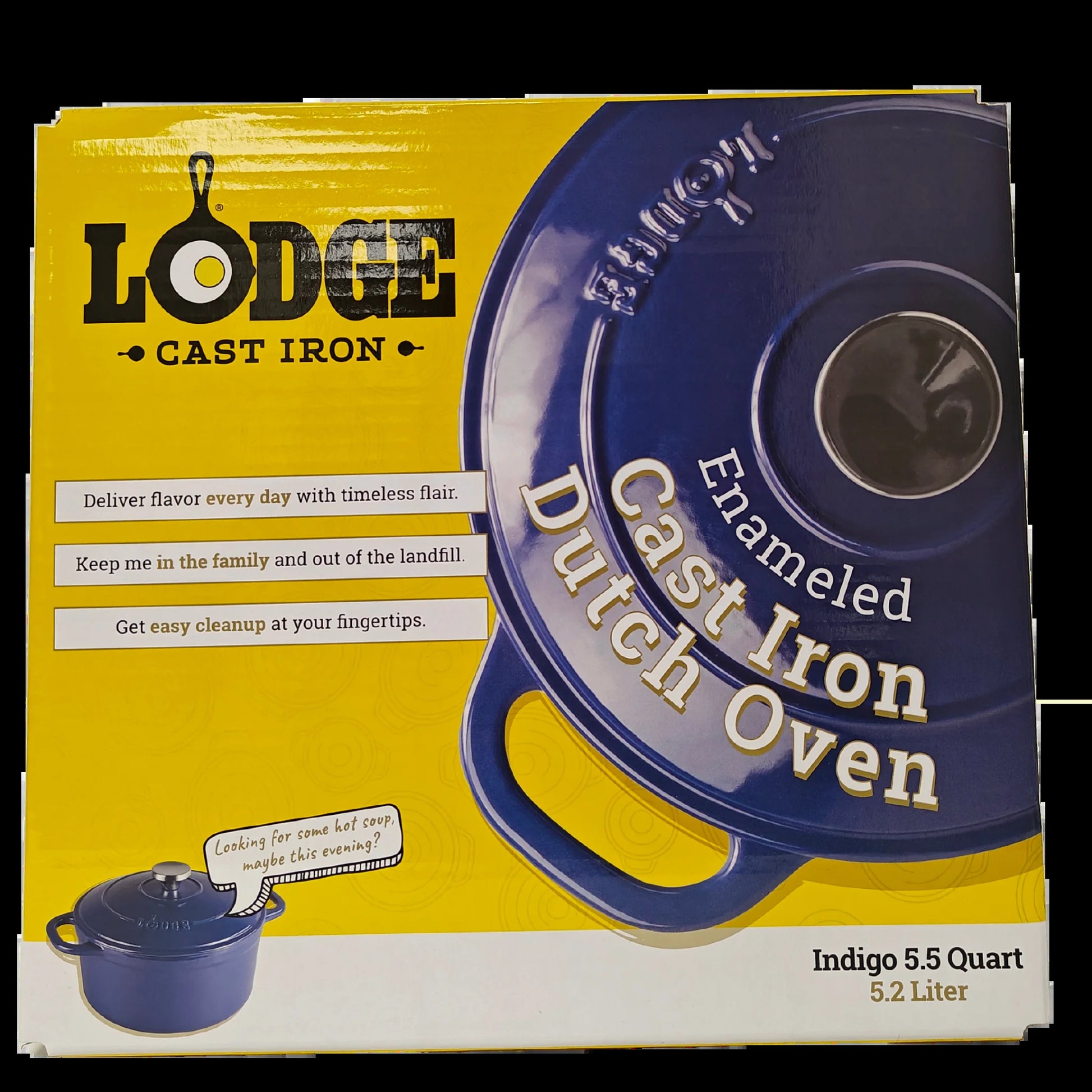 Lodge Cast Iron 5.5qt Indigo Enameled Dutch Oven