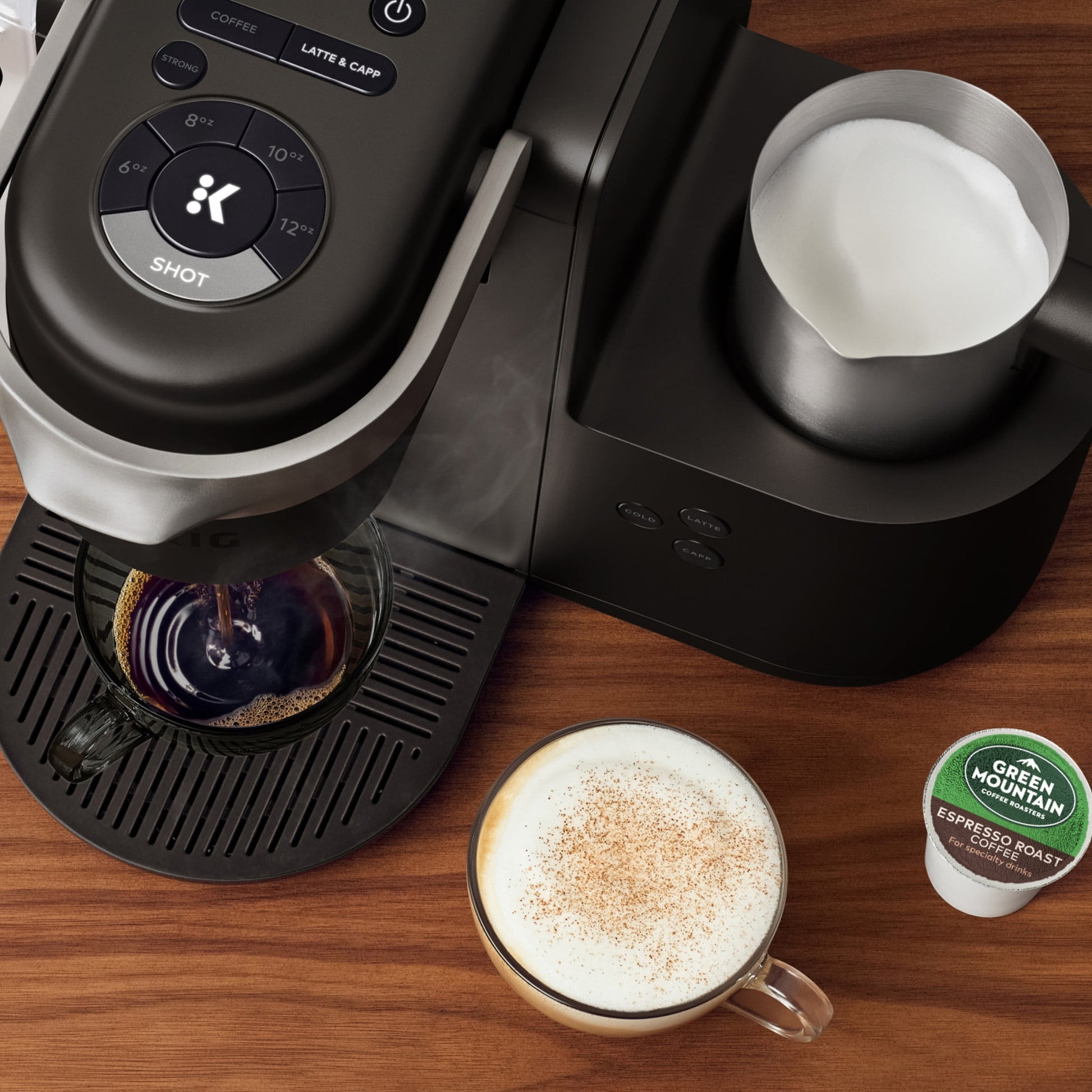 Keurig K-Cafe Single Serve K-Cup Coffee Maker, Latte Maker and Cappuccino Maker, Dark Charcoal