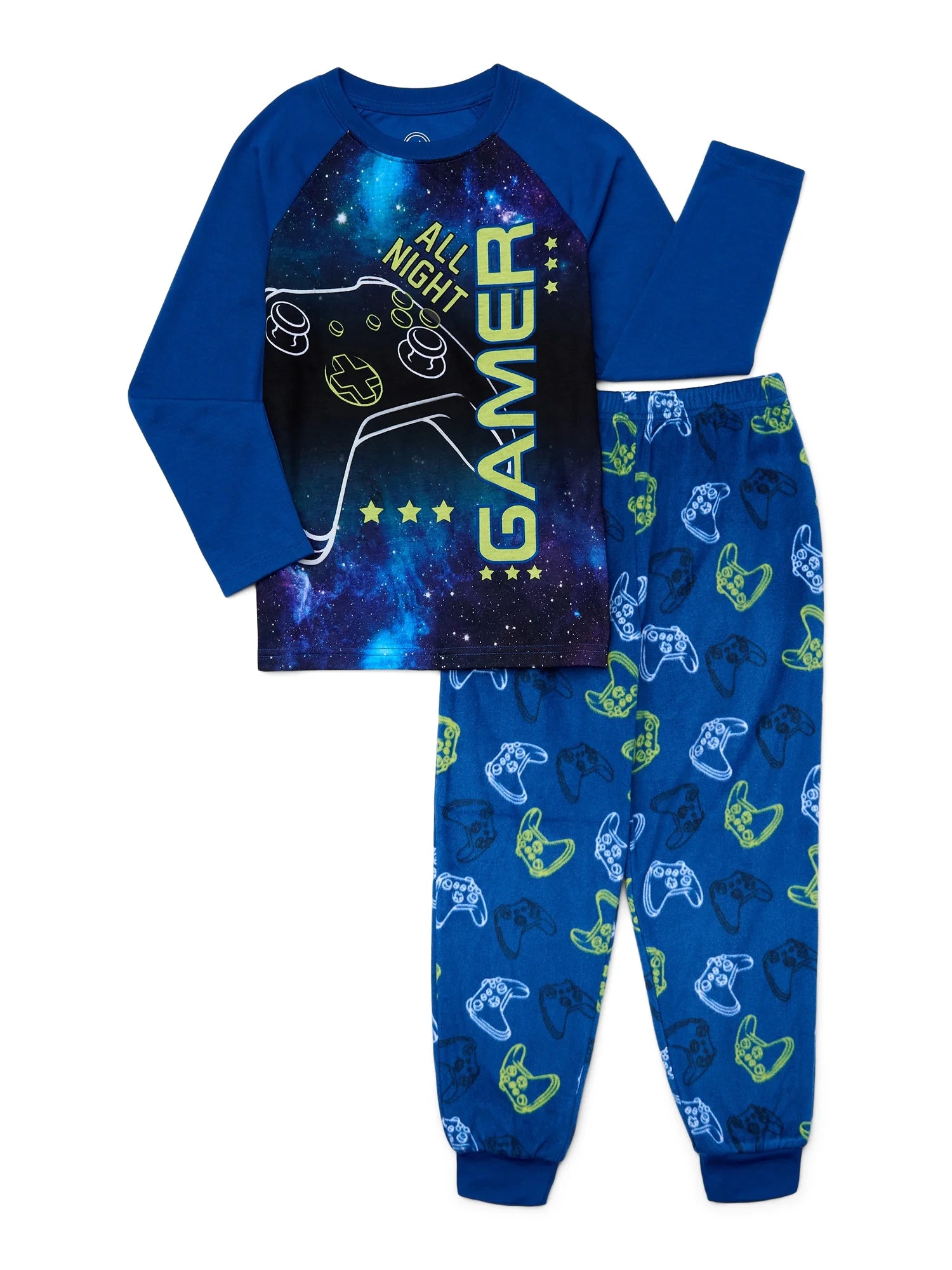 Wonder Nation Boys Gamer Long Sleeve Top and Pants, 2-Piece Sleep Set, Sizes 4-18 & Husky