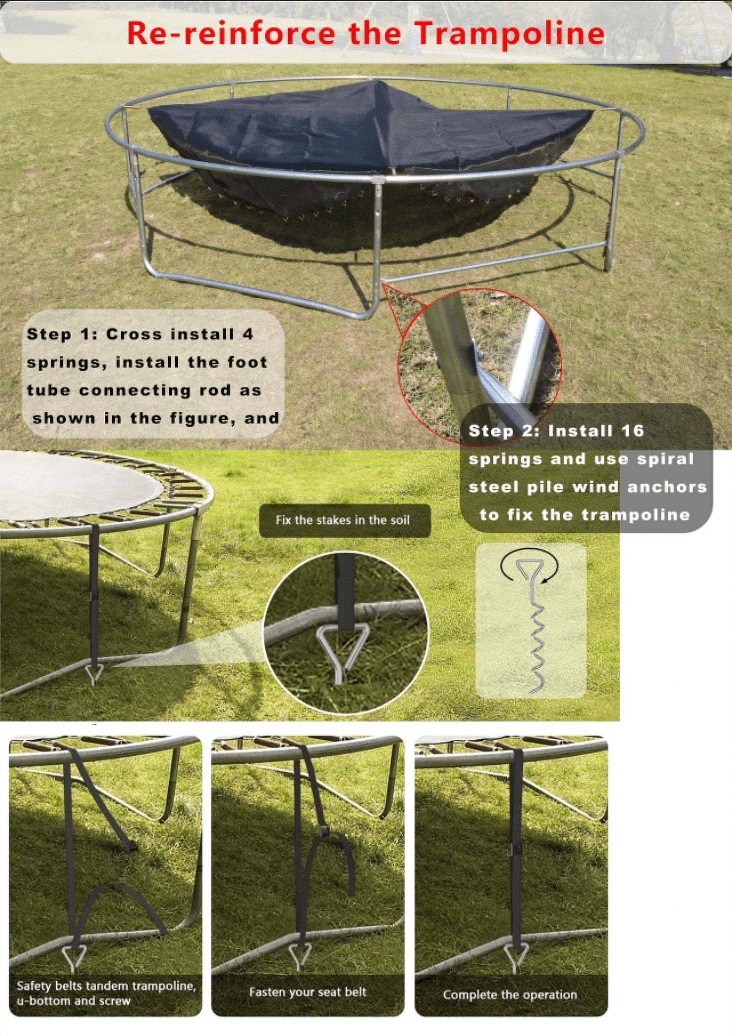 16FT Trampoline for 8-9 Kids Adults with Basketball Hoop, Enclosure, Light, Sprinkler, Socks, 2000LBS Outdoor Round Heavy Duty Recreational Backyard Trampoline