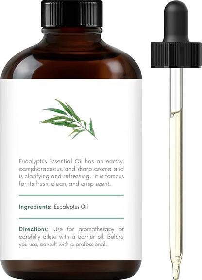 Handcraft Blends Eucalyptus Essential Oil - Huge 4 Fl Oz - 100% Pure and Natural - Premium Grade with Glass Dropper