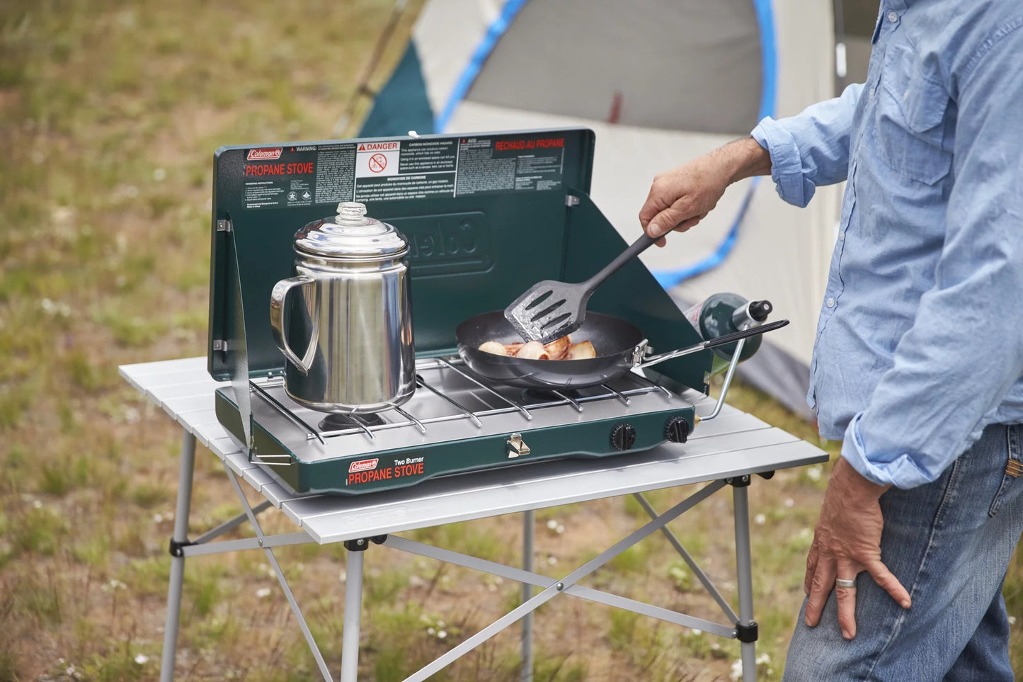 Coleman Brand, Matchlight 10,000 BTU 2-Burner Propane Stove, black