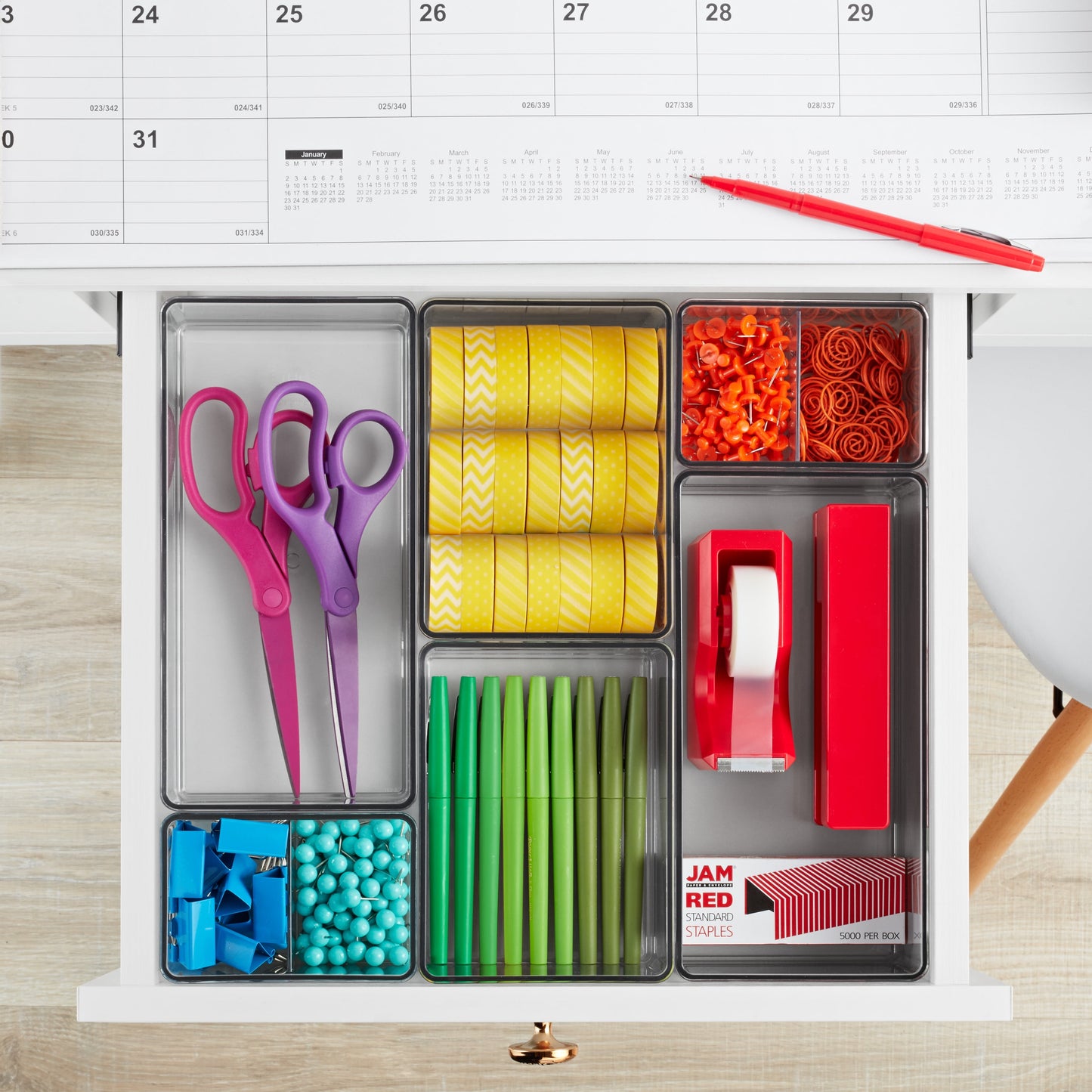 The Home Edit Office Drawer Edit Organizer, 6 Pieces, Clear