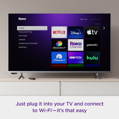 Roku LE HD Streaming Media Player Wi-Fi Enabled with High Speed HDMI Cable and Simple Remote