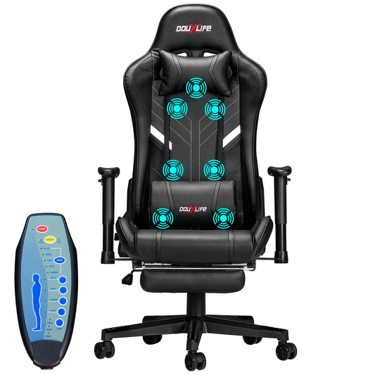 DXlife Ergonomic Massage Gaming Chair with Footrest