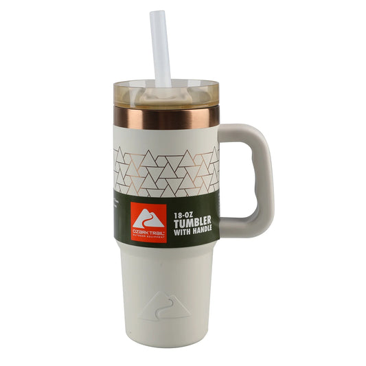 Ozark Trail 18 Oz Insulated Stainless Steel Tumbler With Handle, Beige