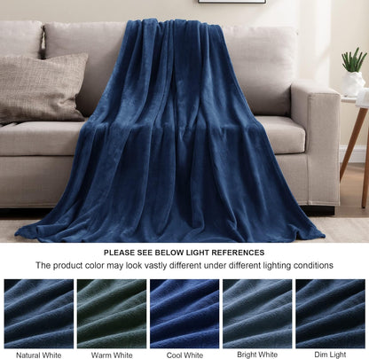 BEDELITE Fleece Blanket Navy Blue Throw Blankets for Couch & Bed, Luxury Plush Cozy Fuzzy Blanket 50" x 60", Super Soft Warm Lightweight Throw Blanket for Travel Camping