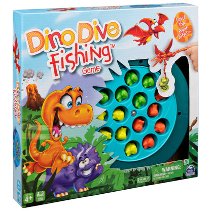 Spin Master Games, Dino Dive Fishing Board Game for Kids Ages 4 and up