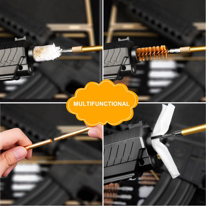 Universal Gun Cleaning Kit Hunting Handgun Shot Gun Cleaning Kit for All Guns with Case Travel Size Portable Metal Brushes