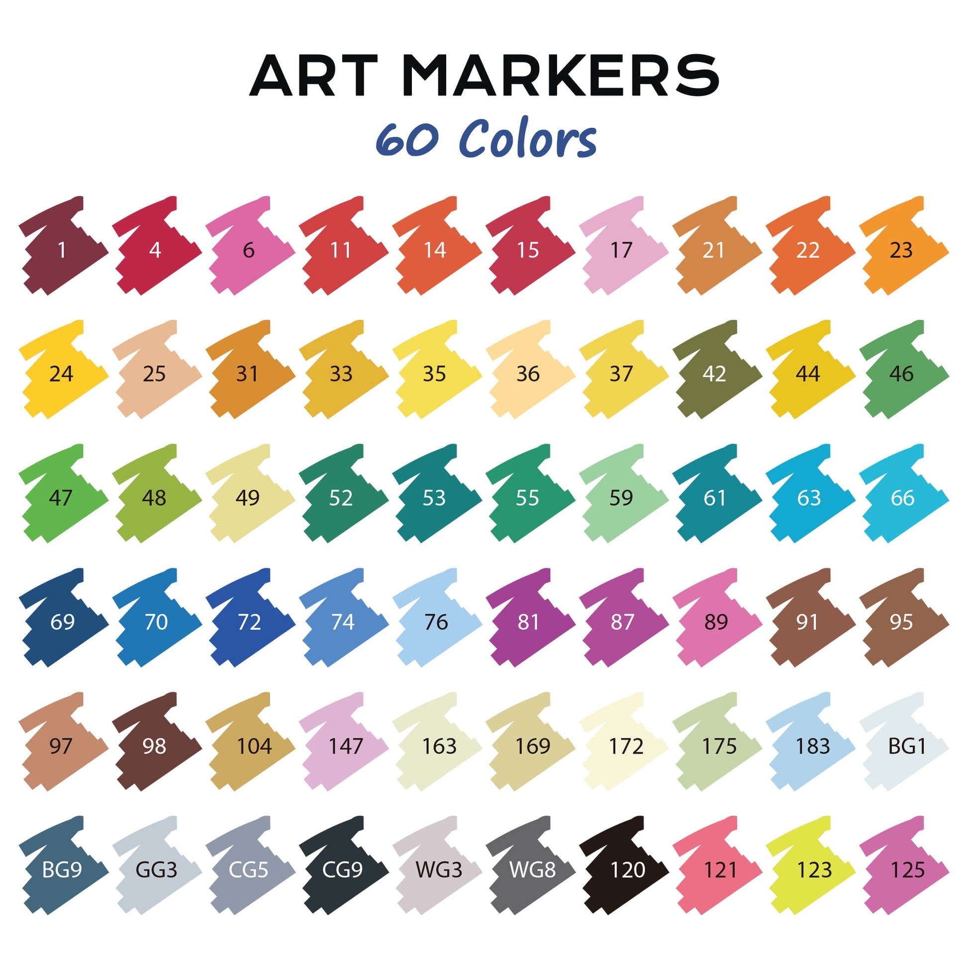 Deli 60 Colors Dual Tip Alcohol Markers, Art Markers Set Art Supplies Permanent Marker with Storage Box