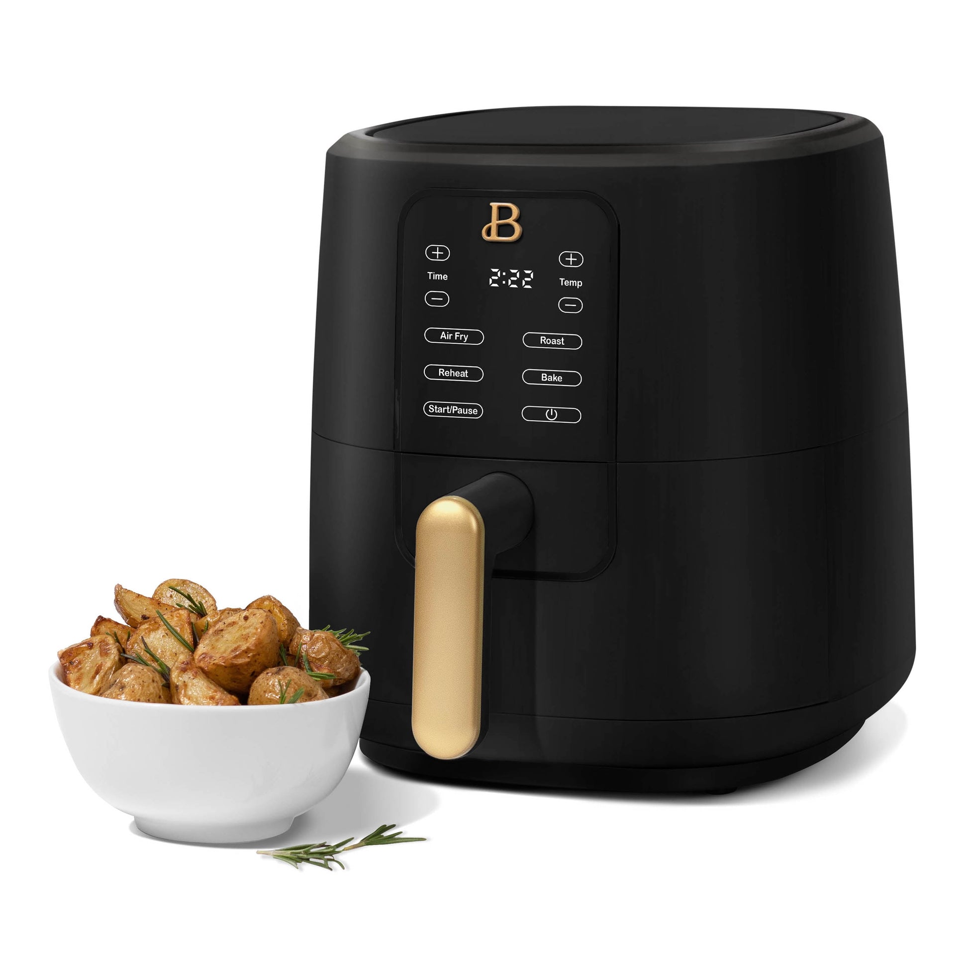 Beautiful 3 Qt Air Fryer with TurboCrisp Technology, Black Sesame by Drew Barrymore