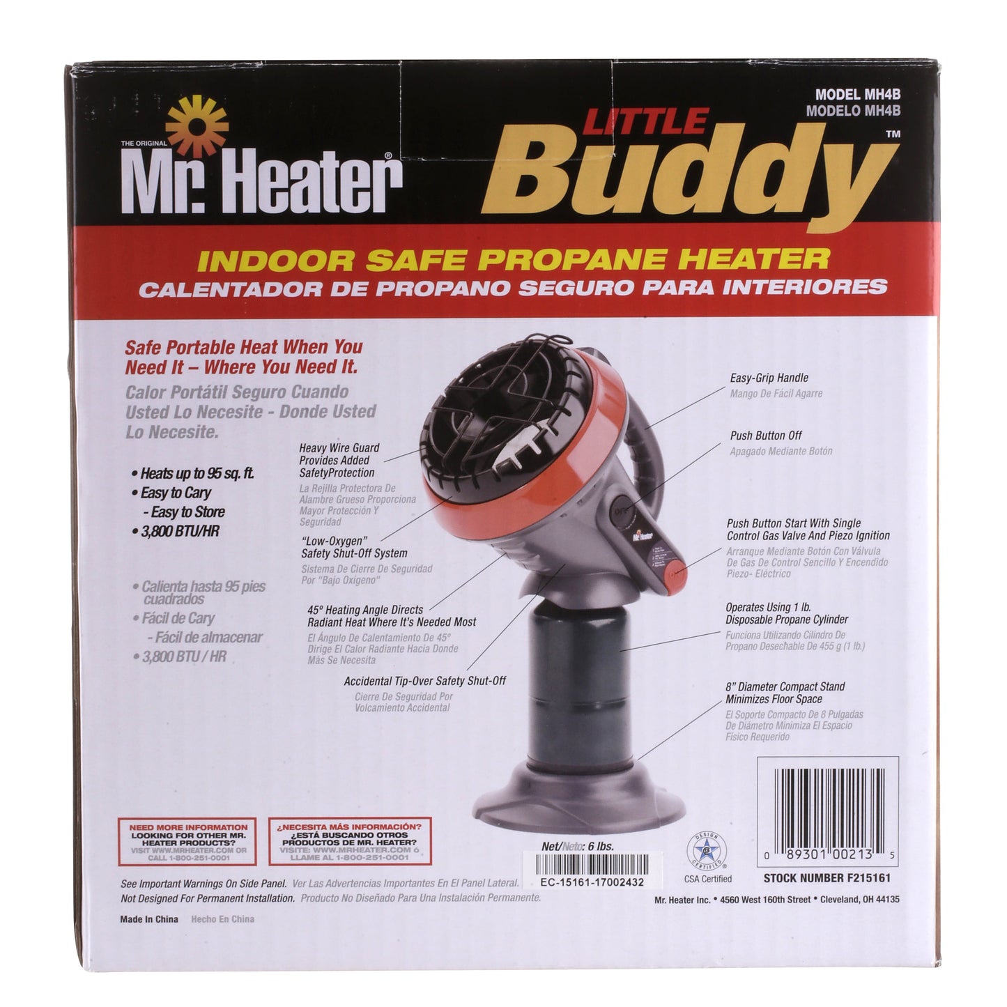 Mr. Heater Brand, 3,800 BTU Little Buddy Portable Radiant Propane Heater, New